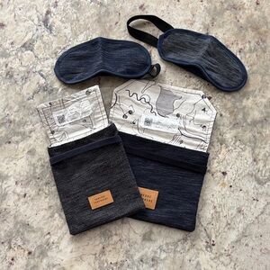 Delta x Someone Somewhere Navy Travel Pouches and Eye Mask Sets